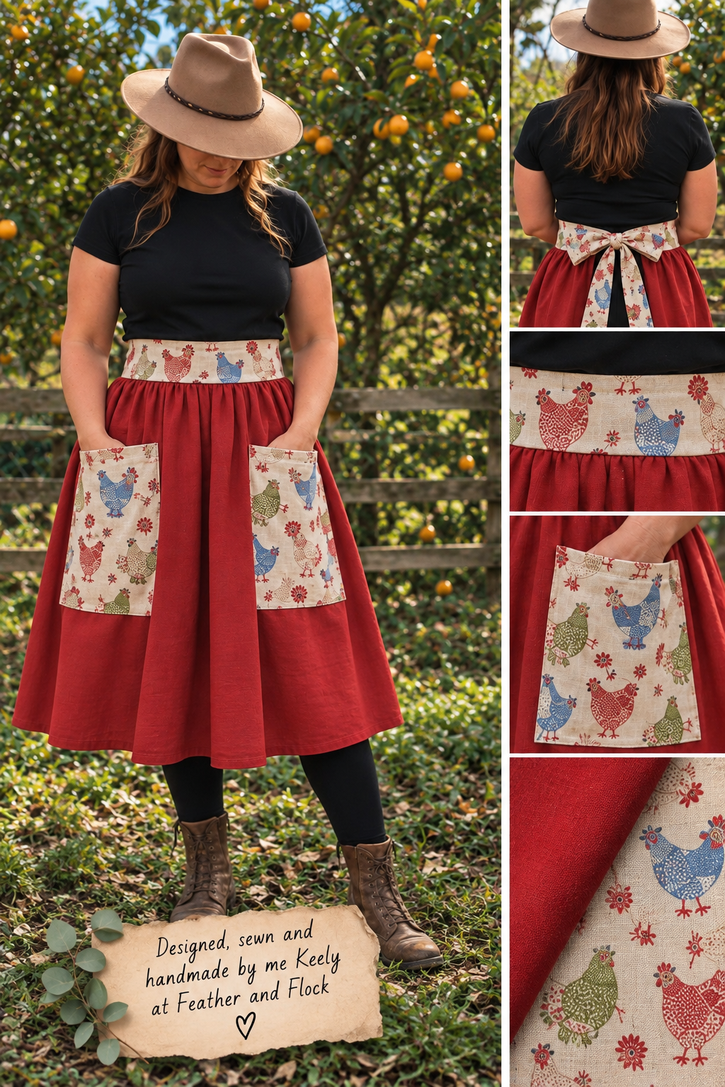 Red Handmade Apron