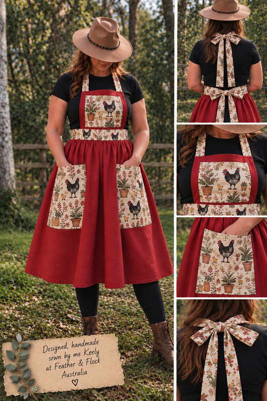 Red Handmade apron